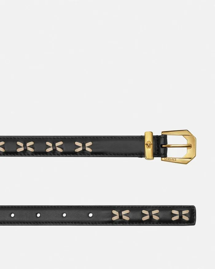 Medusa Heritage Leather Belt 2 Cm Blackgold Women Versace Belts