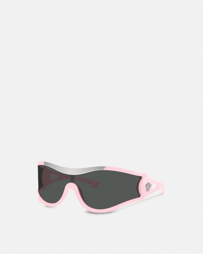 Medusa Medallion Shield Sunglasses Pink WomenMen Versace Sunglasses