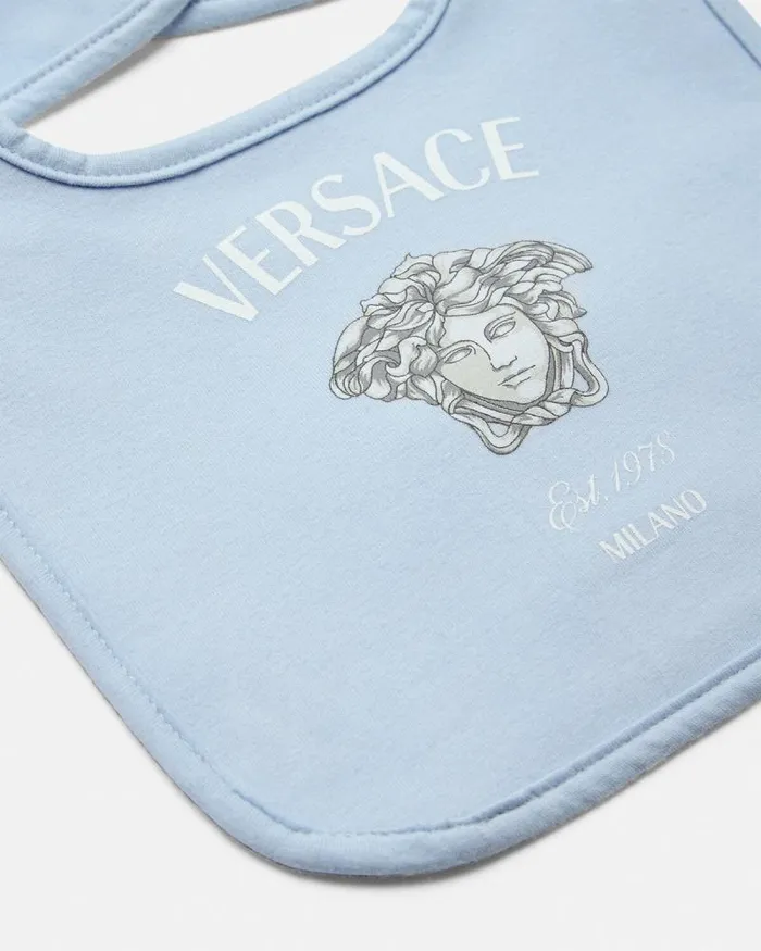 Medusa Milano Baby Bib Light Bluewhite Children Versace Accessories