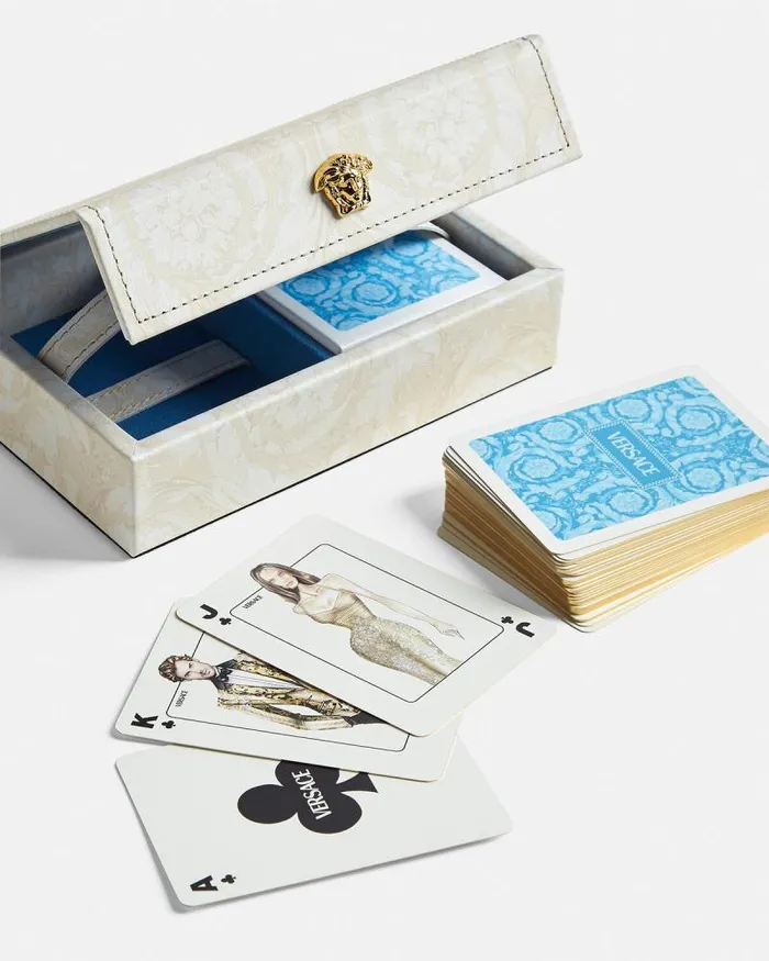 Medusa Playing Cards Box Set Beigeprint Home and Lifestyle Versace Board Games