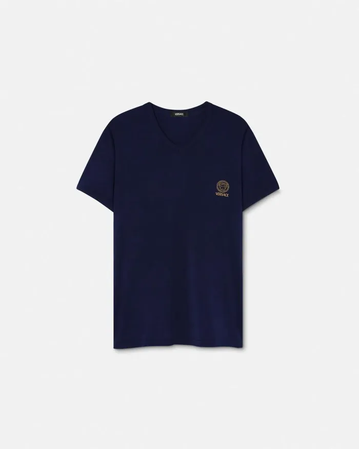 Medusa Undershirt Blue Men Versace Loungewear and Pajamas