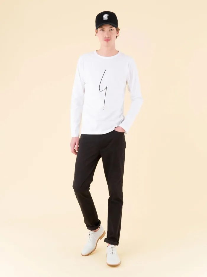 Men Agns B Artist039s Collection White Long Sleeves Coulos 034irony Mark034 Tshirt