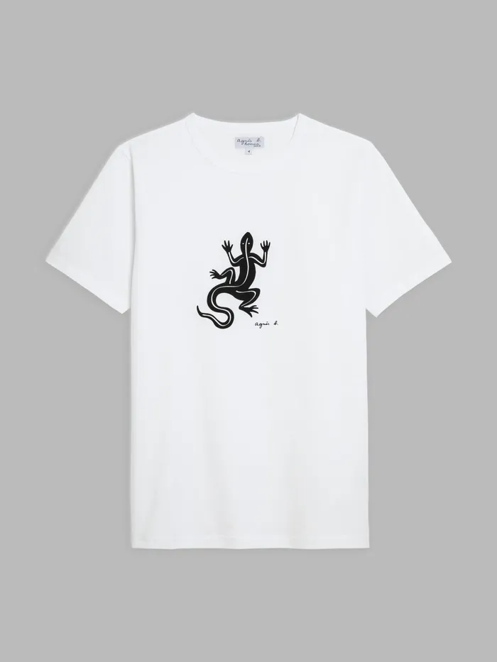 Men Agns B Artist039s Collection White Short Sleeves Coulos Lizard Tshirt