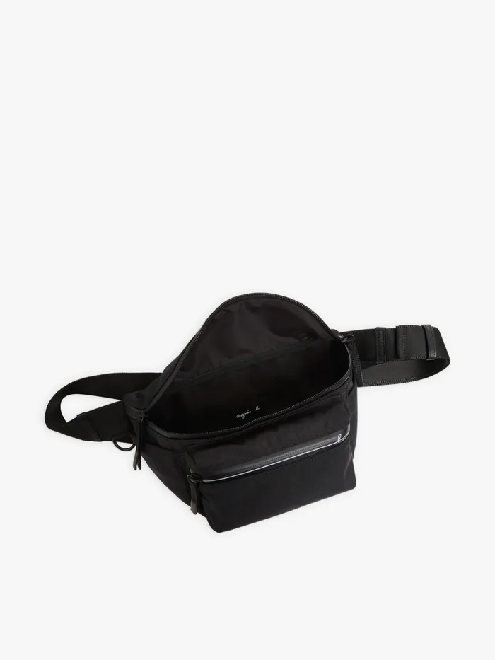 Men Agns B Bags Black Nylon Adjustable Strap Bum Bag