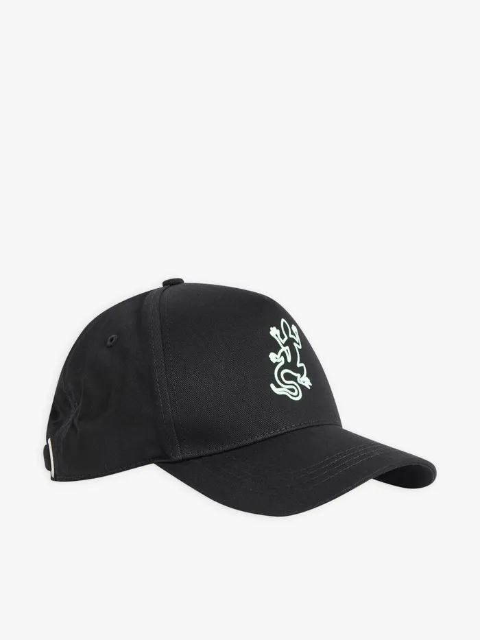 Men Agns B Caps and Hats Black Cotton Neon Lezi Cap