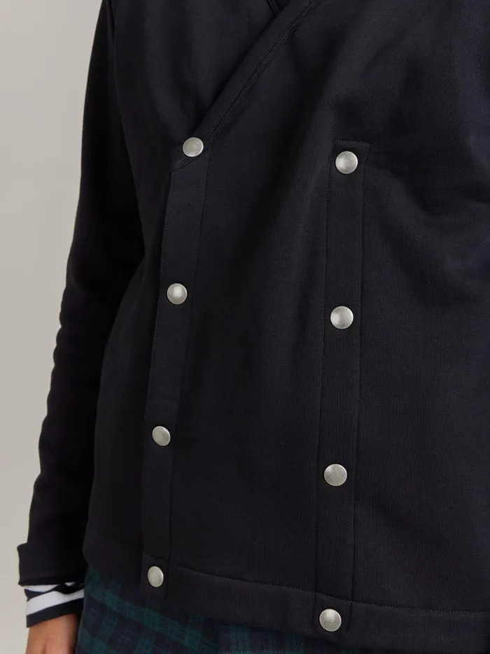 Men Agns B Cardigans Black Cotton Fleece Roady Cardigan