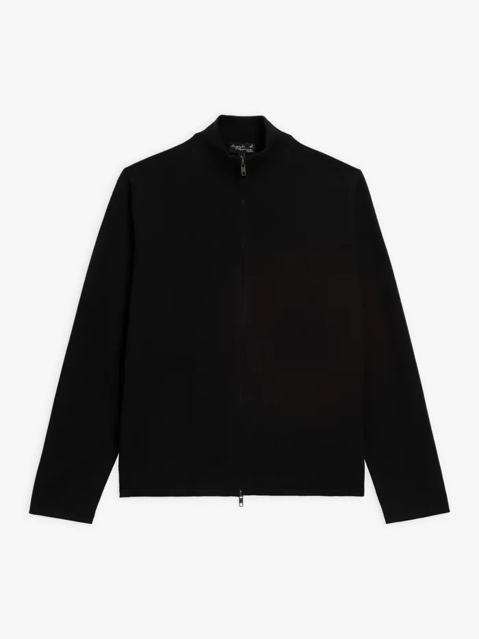 Men Agns B Cardigans Black Ziggy 100 Merino Wool Jersey Cardigan