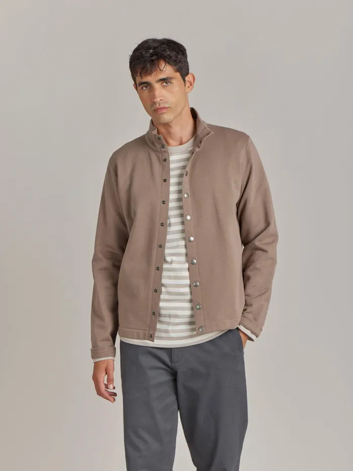 Men Agns B Cardigans Brown Cotton Fleece New Yvan Cardigan