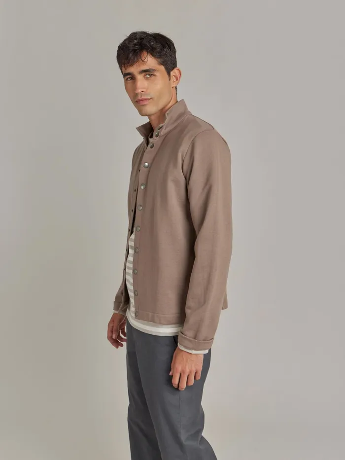 Men Agns B Cardigans Brown Cotton Fleece New Yvan Cardigan