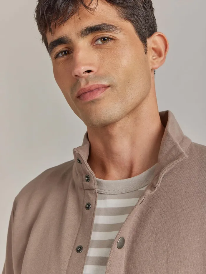 Men Agns B Cardigans Brown Cotton Fleece New Yvan Cardigan