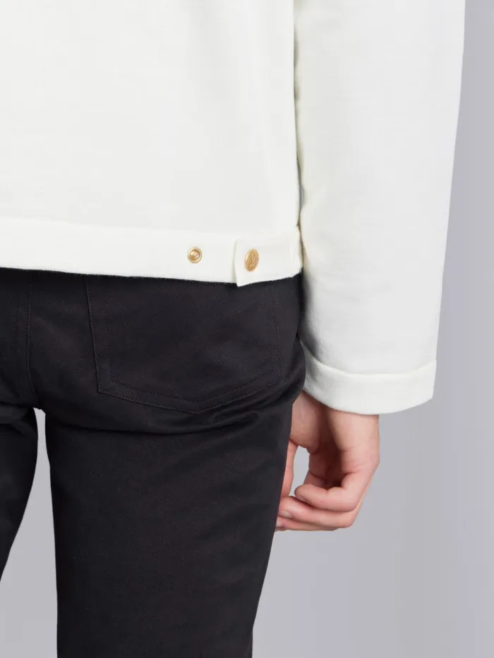 Men Agns B Cardigans Pearly White Cotton Fleece Yvan Cardigan