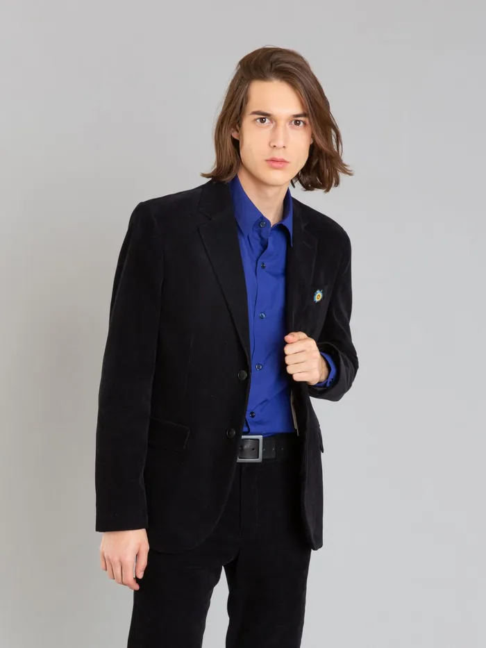 Men Agns B Jackets and Coats Black Corduroy Domino Jacket