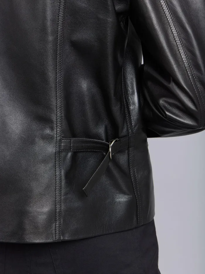 Men Agns B Jackets and Coats Black Lamb Leather Fifre Jacket