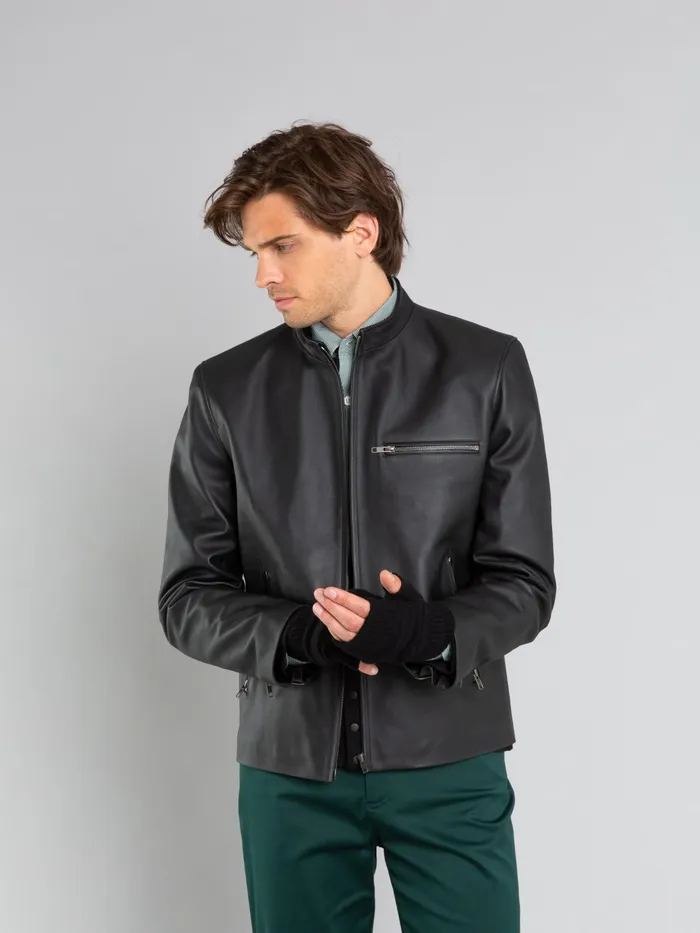 Men Agns B Jackets and Coats Black Leather Jacket Elvis
