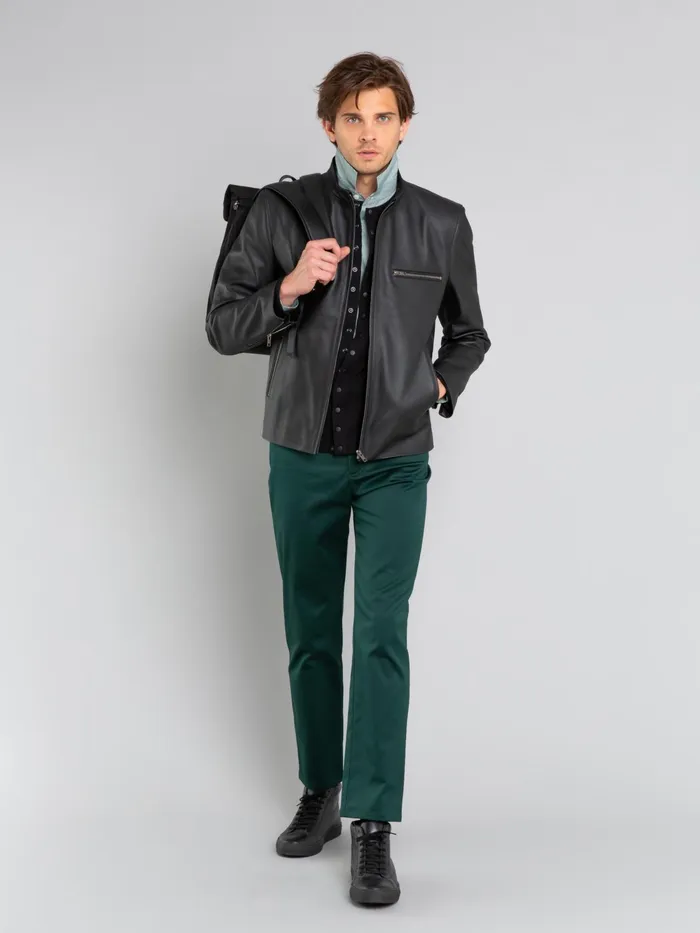 Men Agns B Jackets and Coats Black Leather Jacket Elvis