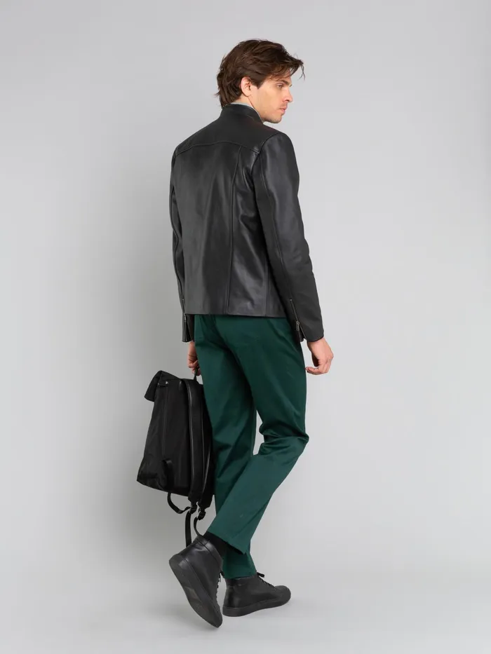 Men Agns B Jackets and Coats Black Leather Jacket Elvis