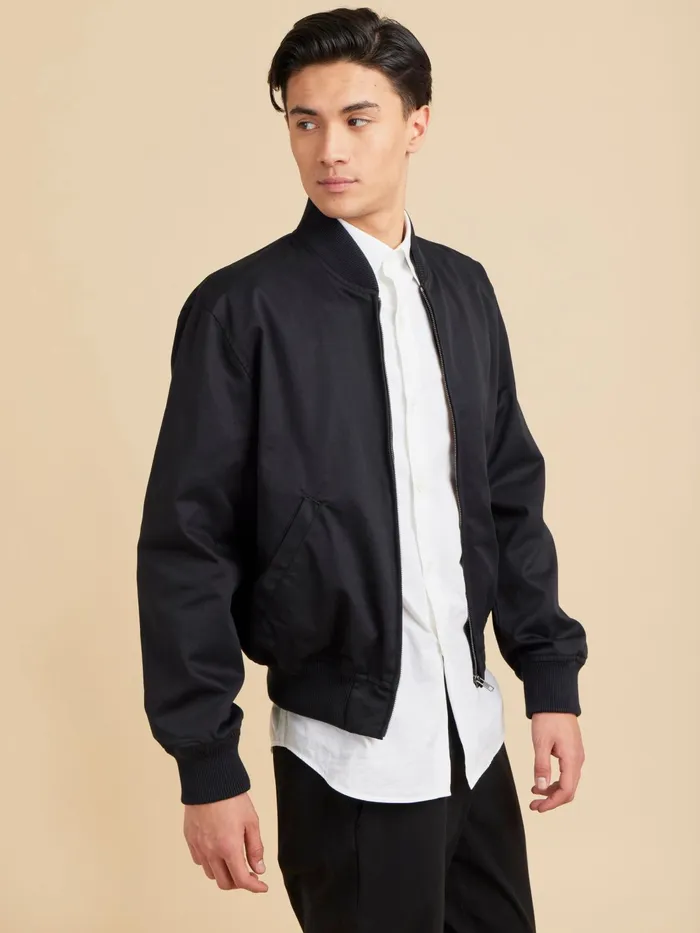 Men Agns B Jackets and Coats Black Reversible Cotton Blouson