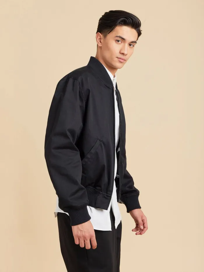 Men Agns B Jackets and Coats Black Reversible Cotton Blouson