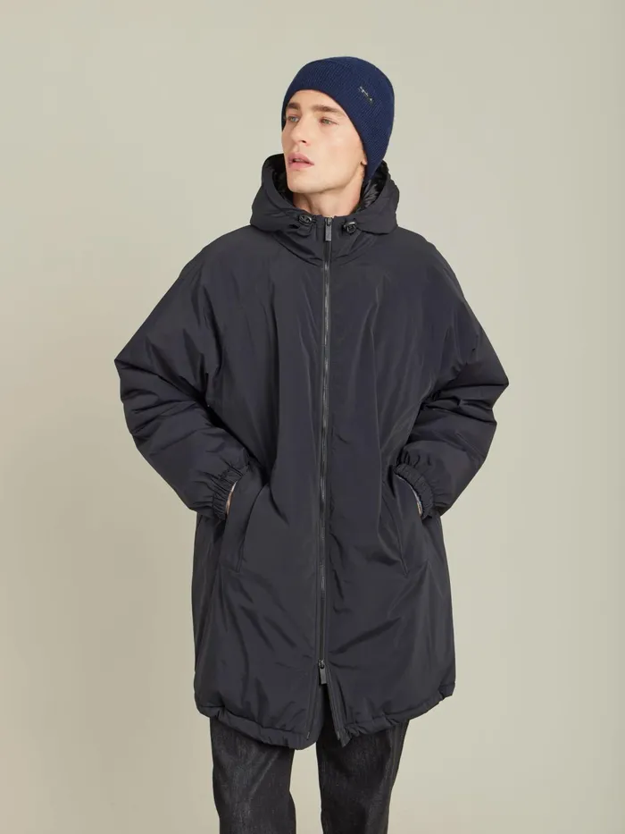 Men Agns B Jackets and Coats Black Technical Fabric Nautilus Parka