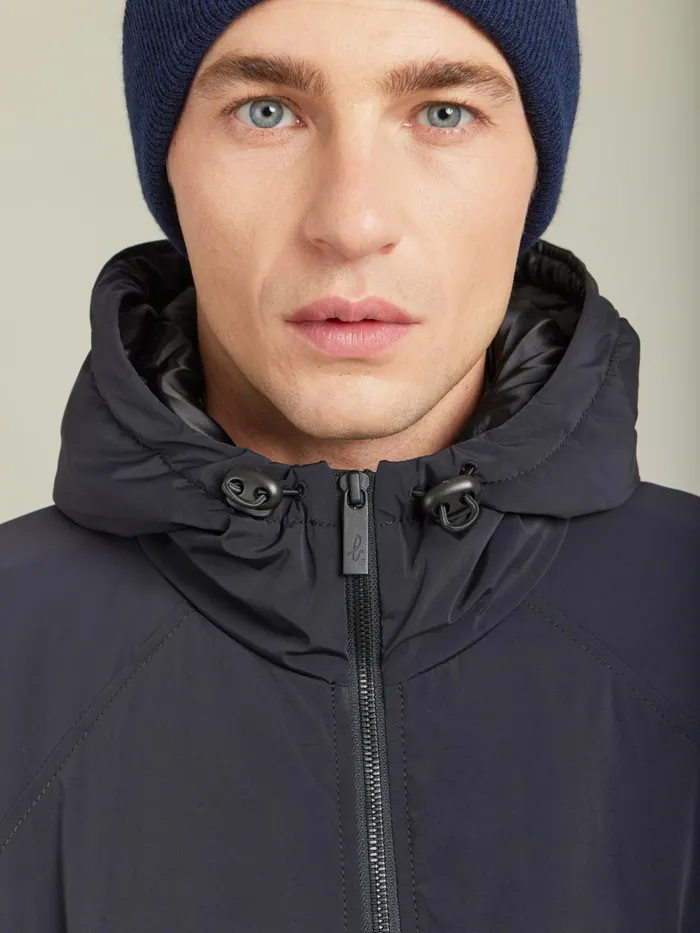 Men Agns B Jackets and Coats Black Technical Fabric Nautilus Parka