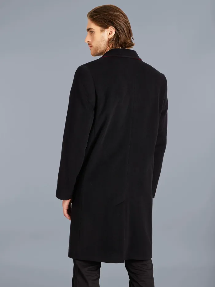 Men Agns B Jackets and Coats Black Wool And Cashmere Blend Lined New North Coat