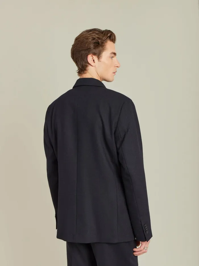 Men Agns B Jackets and Coats Black Wool Gabardine Jacket