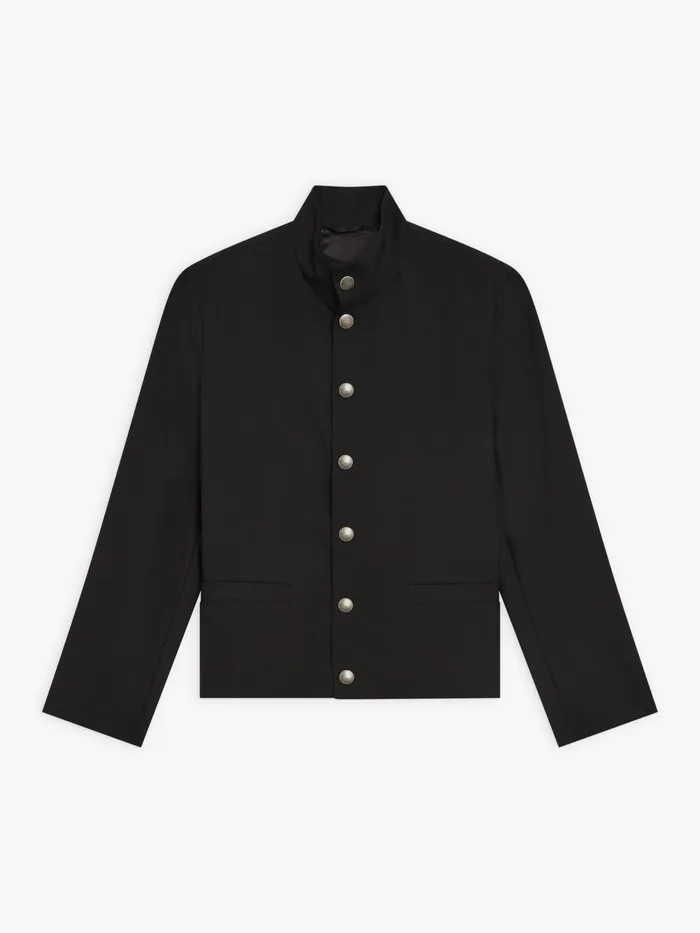 Men Agns B Jackets and Coats Black Worsted Wool Yvan Jacket