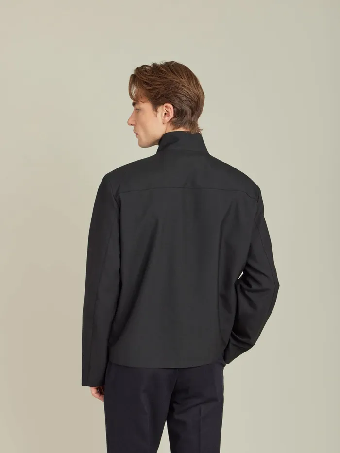 Men Agns B Jackets and Coats Black Worsted Wool Yvan Jacket