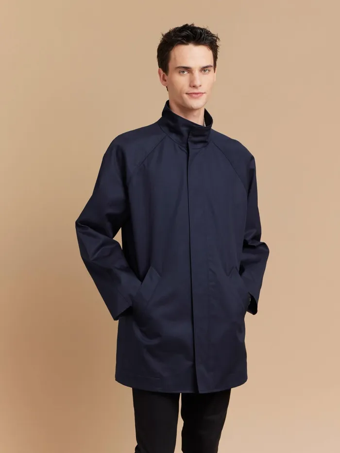 Men Agns B Jackets and Coats Blue Cotton Short Coat