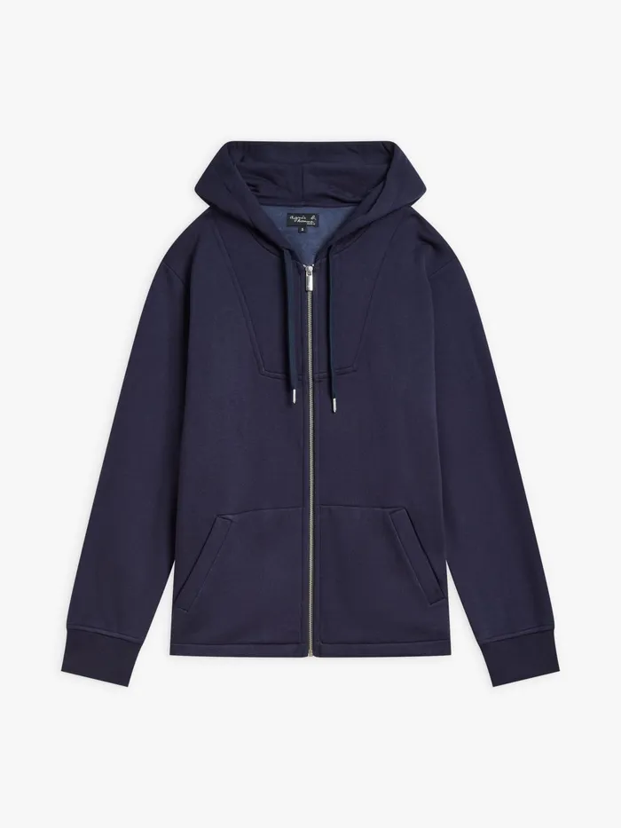 Men Agns B Jackets and Coats Blue Viscose Fleece Wood Hoodie