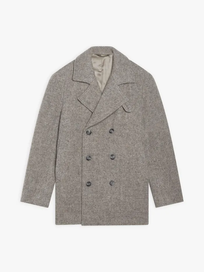 Men Agns B Jackets and Coats Brown Felted Wool Coat