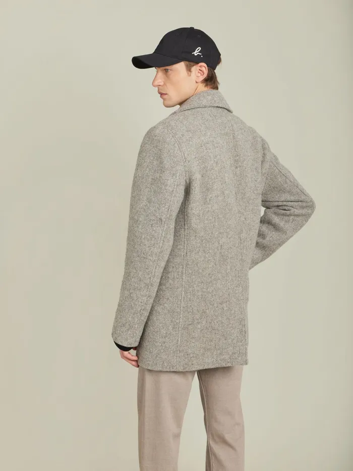 Men Agns B Jackets and Coats Brown Felted Wool Coat