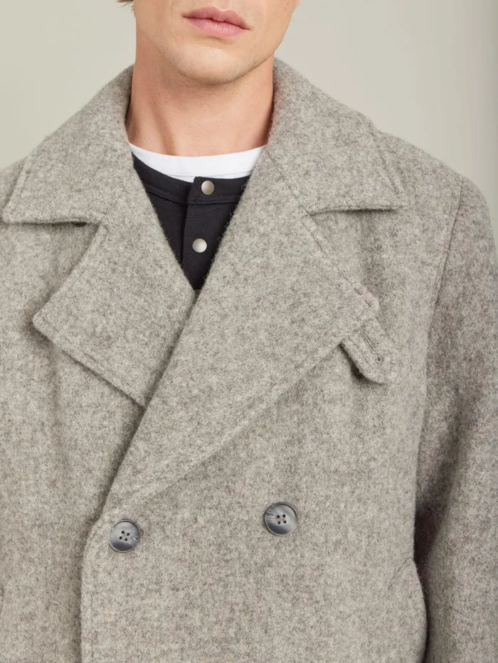 Men Agns B Jackets and Coats Brown Felted Wool Coat