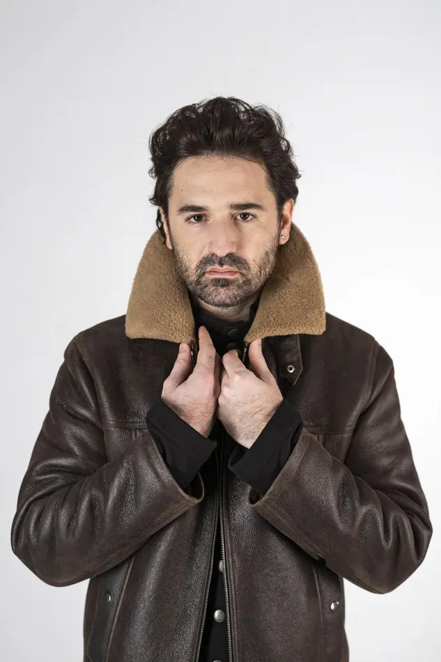 Men Agns B Jackets and Coats Brown Lambskin Bombardier Jacket