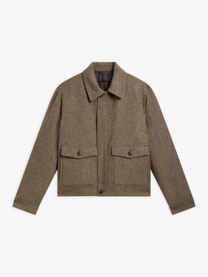 Men Agns B Jackets and Coats Brown Shetland Wool Jacket