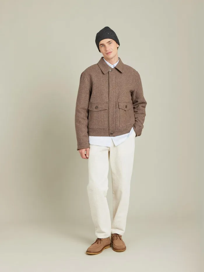 Men Agns B Jackets and Coats Brown Shetland Wool Jacket