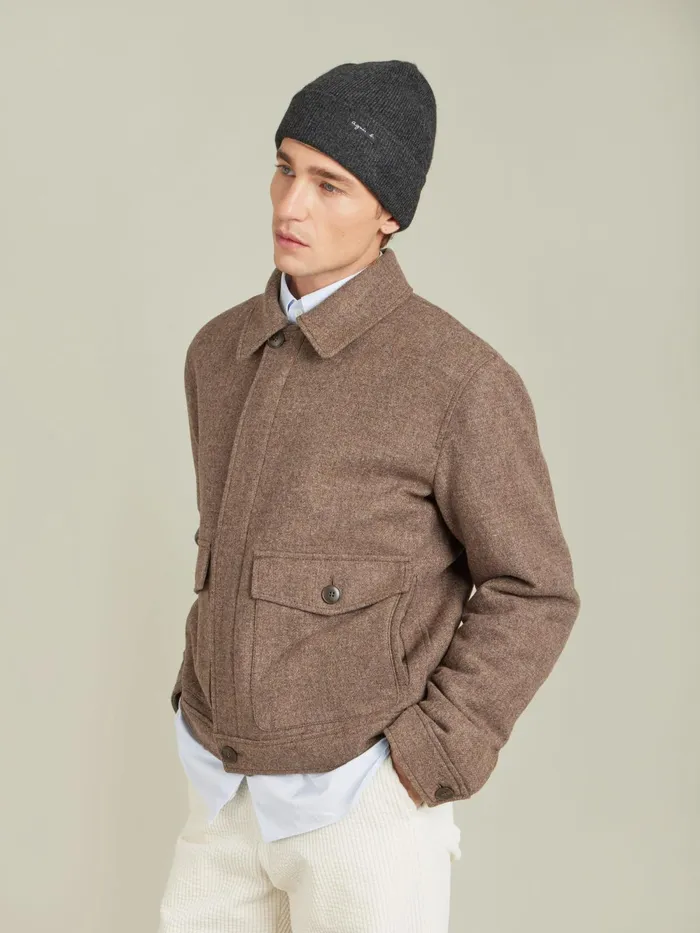 Men Agns B Jackets and Coats Brown Shetland Wool Jacket