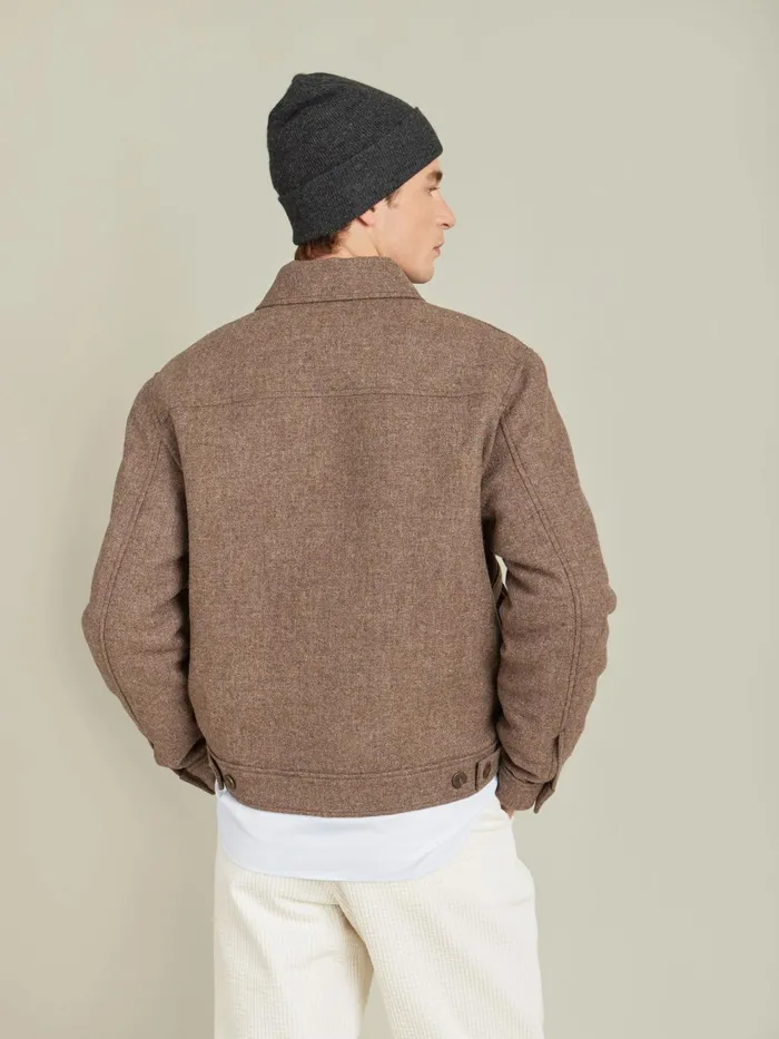 Men Agns B Jackets and Coats Brown Shetland Wool Jacket