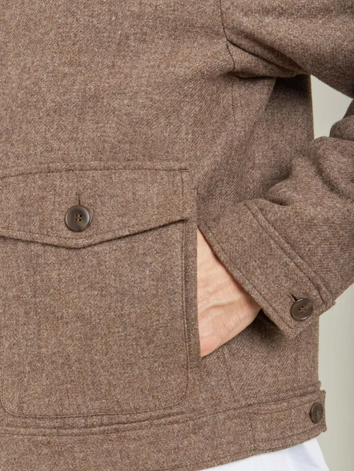 Men Agns B Jackets and Coats Brown Shetland Wool Jacket
