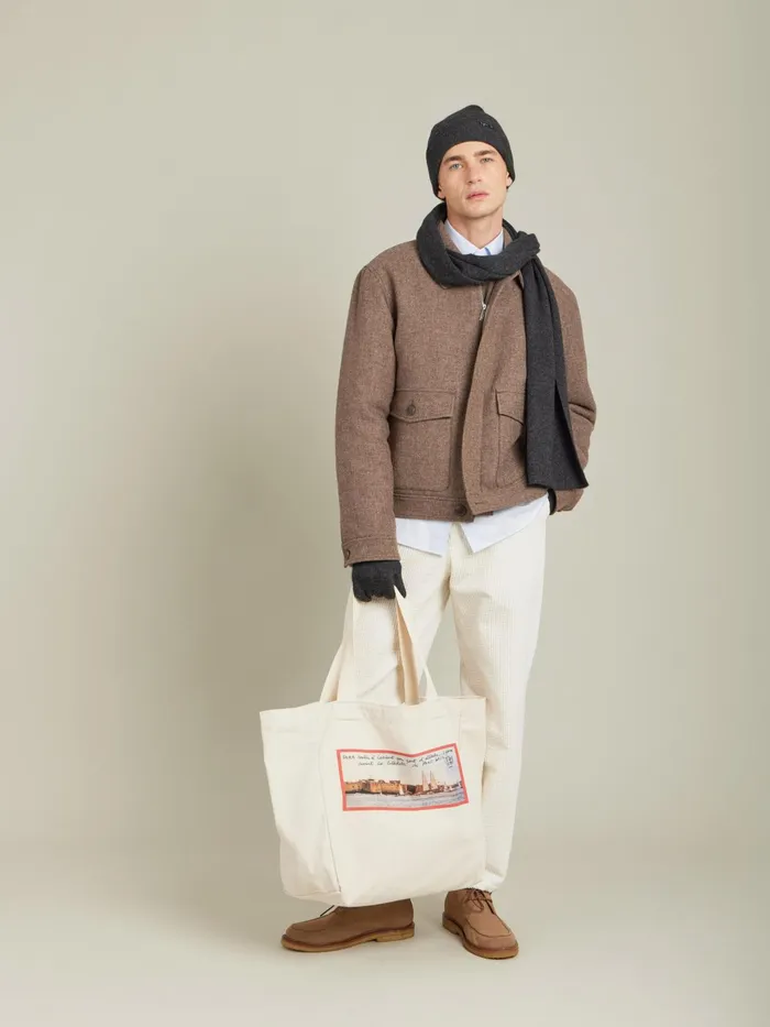 Men Agns B Jackets and Coats Brown Shetland Wool Jacket