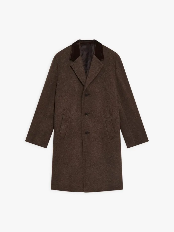 Men Agns B Jackets and Coats Brown Wool New North Coat