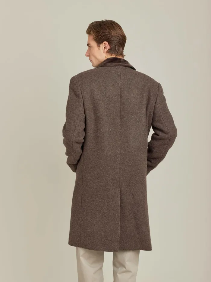 Men Agns B Jackets and Coats Brown Wool New North Coat