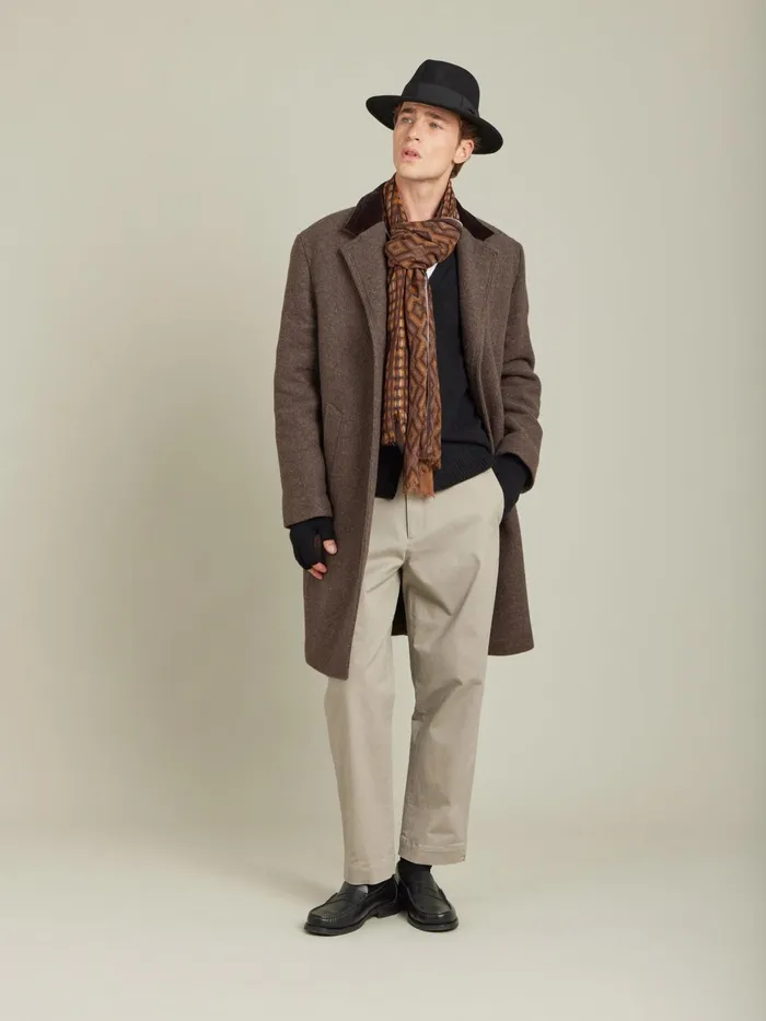 Men Agns B Jackets and Coats Brown Wool New North Coat