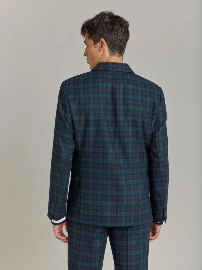 Men Agns B Jackets and Coats Green Wool Checked Jacket