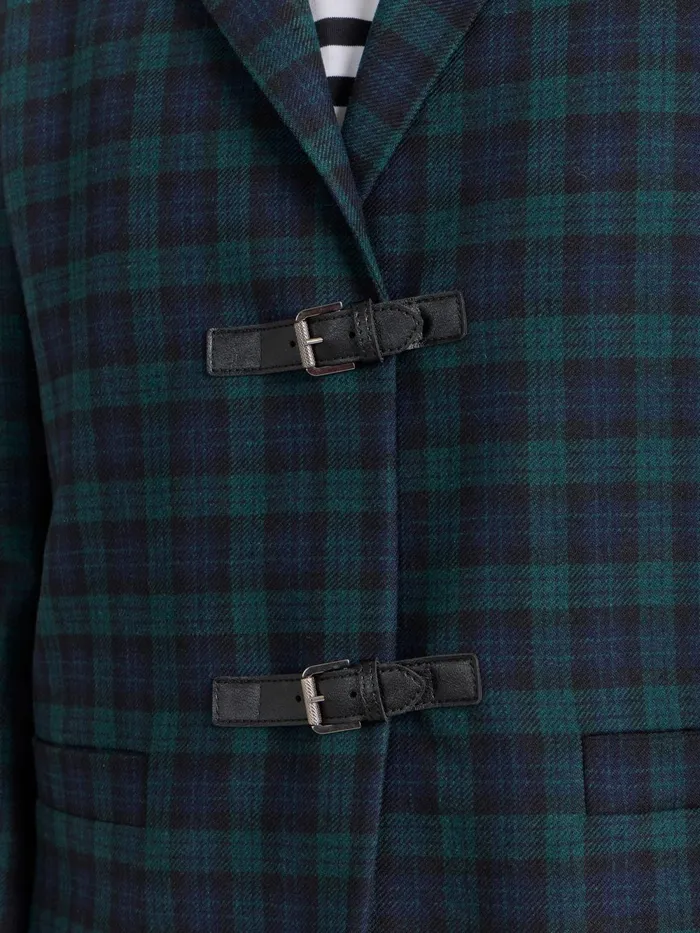 Men Agns B Jackets and Coats Green Wool Checked Jacket