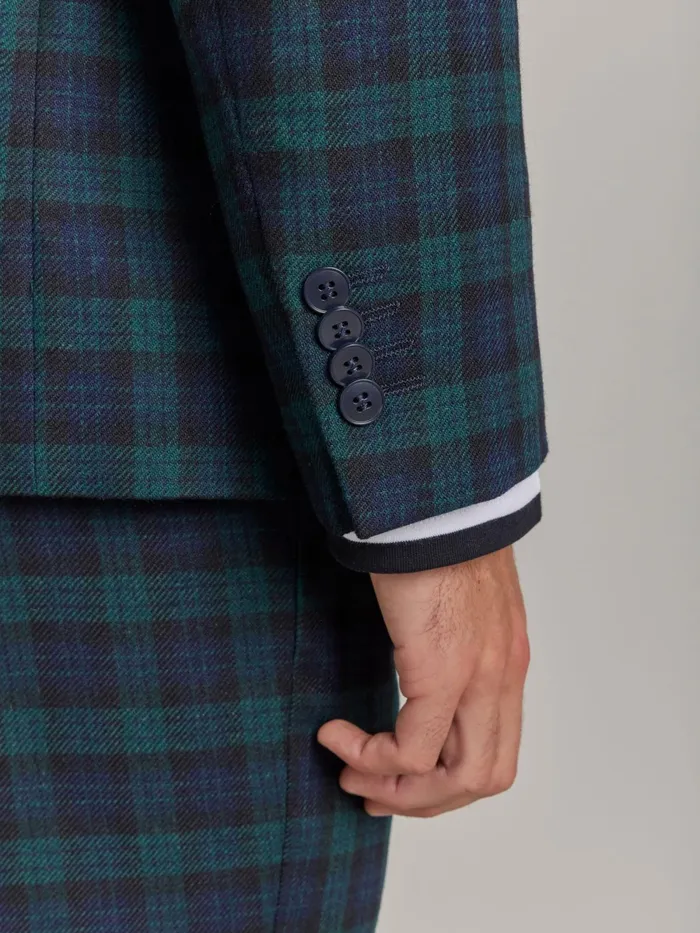 Men Agns B Jackets and Coats Green Wool Checked Jacket