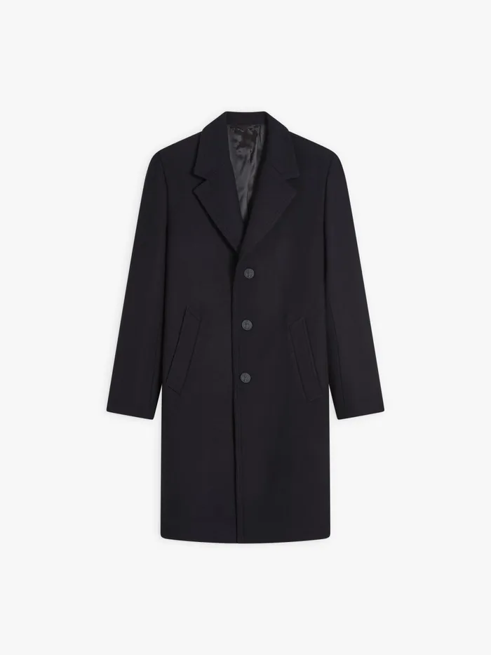 Men Agns B Jackets and Coats Midnight Blue Wool Blend Lined New North Coat
