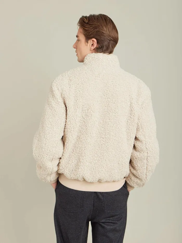 Men Agns B Jackets and Coats White Faux Fur Jacket