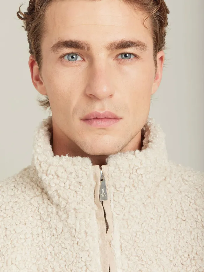 Men Agns B Jackets and Coats White Faux Fur Jacket