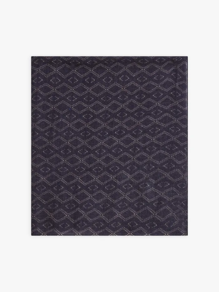 Men Agns B Scarves Blue Wool Geometric Motif Soan Scarf